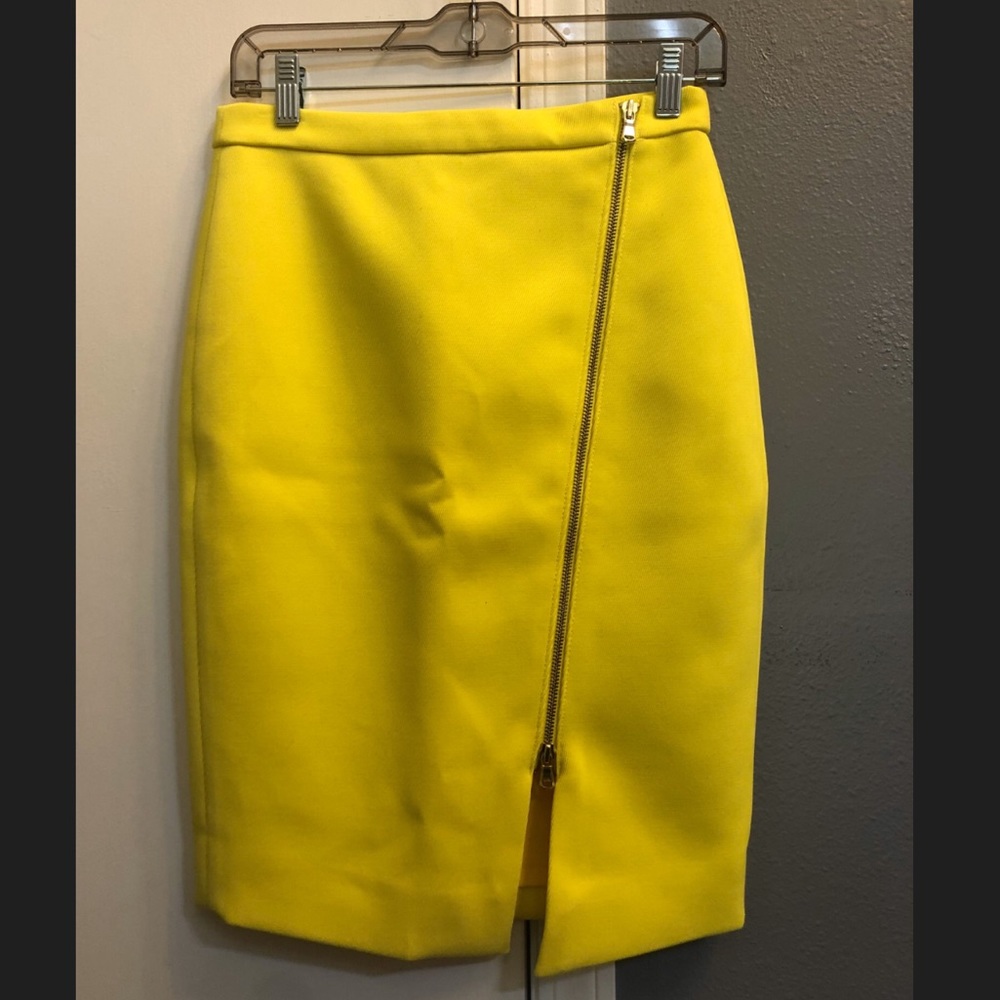 J. Crew canary yellow pencil skirt
